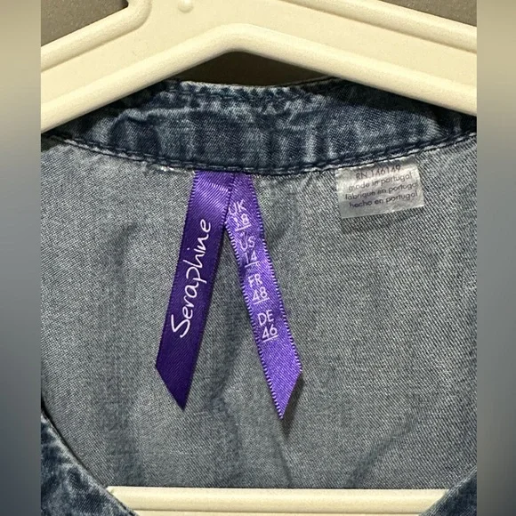 NWOT Seraphine Sleeveless Midi Shirt Nursing and Maternity Dress Djena - Denim - Picture 4 of 4